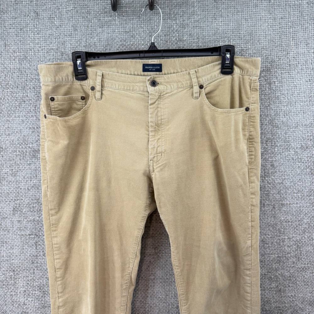 Proper Cloth Pants Mens 40 Tan Duca Visconti Stretch Fine Wale Corduroy Classic